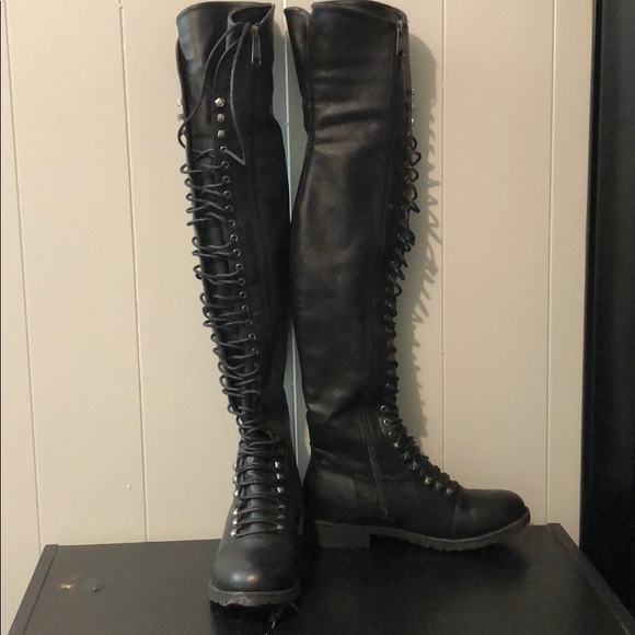 combat over the knee boots